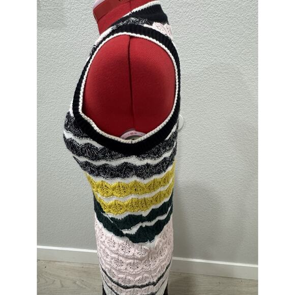 Anthropologie Colorful Crochet Knit Sleeveless Striped Dress - Picture 7 of 8